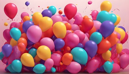 colorful balloons background Generative AI