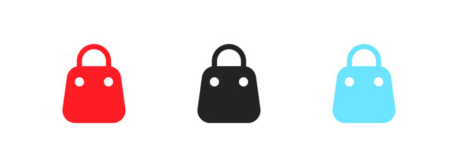 Obraz premium Shopping bag icon set. Shopping package icons. Flat style
