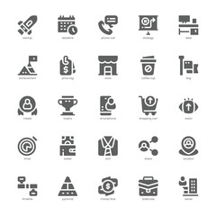 Business Strategy icon pack for your website, mobile, presentation, and logo design. Business Strategy icon glyph design. Vector graphics illustration and editable stroke.