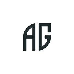 Fototapeta premium simple elegant AG icon logo letter