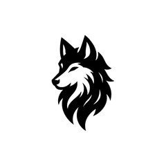 Fototapeta premium Wolf head vector illustration. Hand drawn line style wolf design