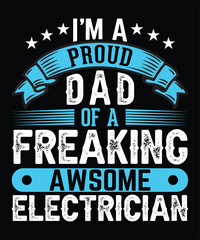 electrician fathers day typography creative design