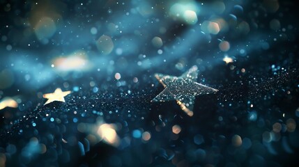 Gold starry sky filled with numerous stars. Celestial beauty concept