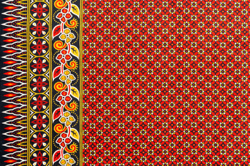 closeup pattern texture of general traditional thai style native handmade fabric weave