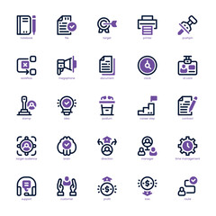 Business Strategy icon pack for your website, mobile, presentation, and logo design. Business Strategy icon dual tone design. Vector graphics illustration and editable stroke.