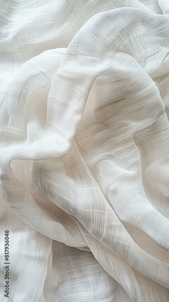 Poster A white fabric with a pattern of lines and dots