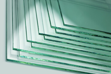 Obraz premium Glass Factory produces a variety of transparent glass thicknesses