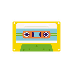 Fototapeta premium Aesthetics of the 90s, retro cassettes for a tape recorder. 2000s Elements . Modern flat style