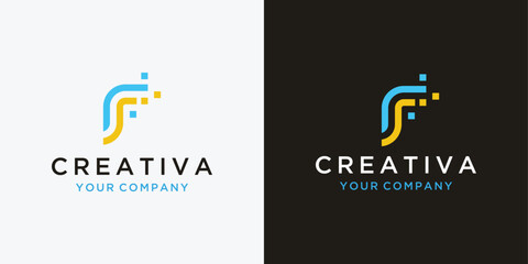 Letter F logo design 