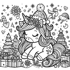 A coloring page of a unicorn meaning attractive meaning image.