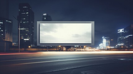 blank billboard at night