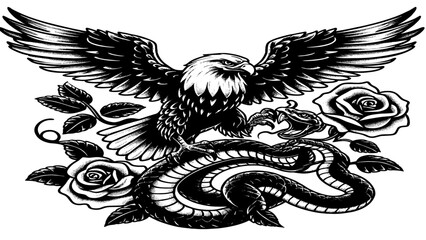 black and white tattoo