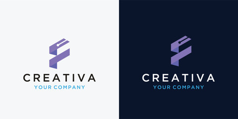 Abstract Letter F logo design inspiration