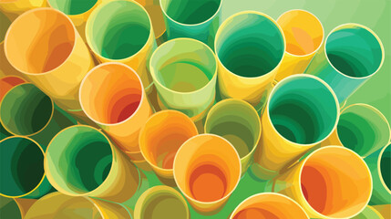 Pop Tubes on green background Vector style vector des