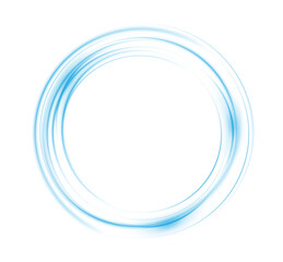 Blue magical geometric circle neon portal shrouded. Round glowing frame. Futuristic teleporter. Light effect. Bright lights illuminate a night scene. Runway light effect. PNG.
