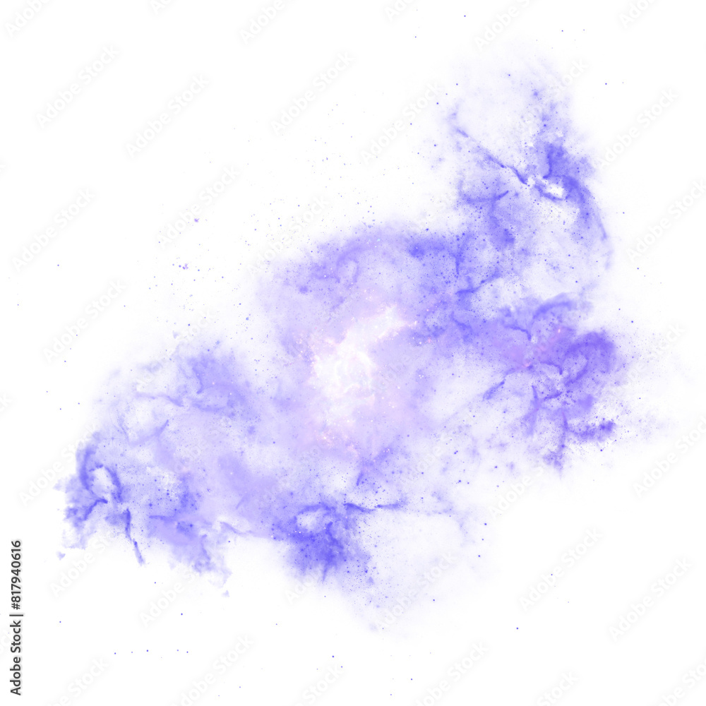 Wall mural png blue watercolor galaxy with stary splash transparent background clipart