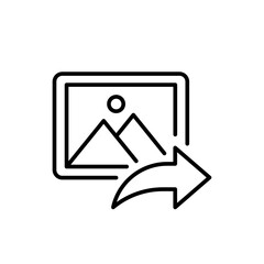 Image sharing outline icons, minimalist vector illustration ,simple transparent graphic element .Isolated on white background