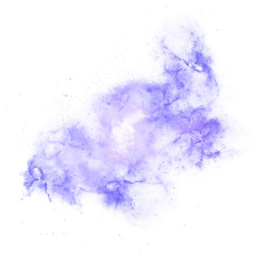 PNG blue watercolor galaxy with stary splash transparent background clipart