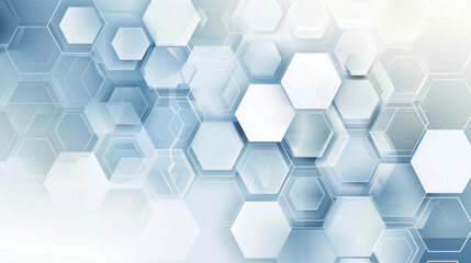 Bright white and blue hexagon medical background with a calm and gentle feeling.