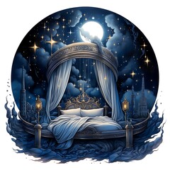 Christmas nativity scene with baby Jesus in the crib, 3d illustration