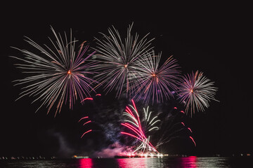 Firework display and tourism in Pattaya. 
Pattaya International Fireworks Show.