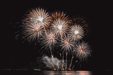 Firework display and tourism in Pattaya. 
Pattaya International Fireworks Show.