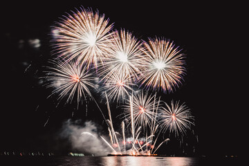 Firework display and tourism in Pattaya. 
Pattaya International Fireworks Show.