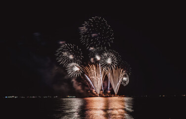 Firework display and tourism in Pattaya. 
Pattaya International Fireworks Show.