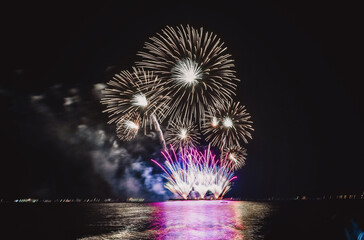 Firework display and tourism in Pattaya. 
Pattaya International Fireworks Show.