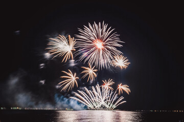 Firework display and tourism in Pattaya. 
Pattaya International Fireworks Show.