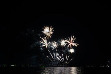 Firework display and tourism in Pattaya. 
Pattaya International Fireworks Show.