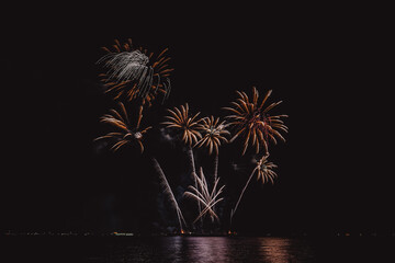 Firework display and tourism in Pattaya. 
Pattaya International Fireworks Show.