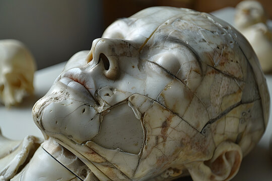 The portrait is made of long-dated ceramics.