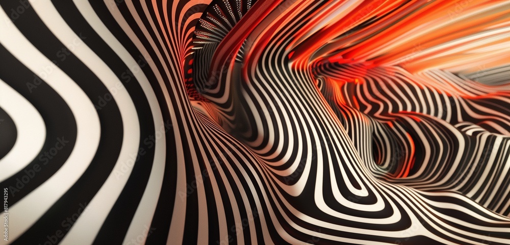 Aufkleber abstract background with bold, solid stripes with thinner, more delicate lines, creating a visually 