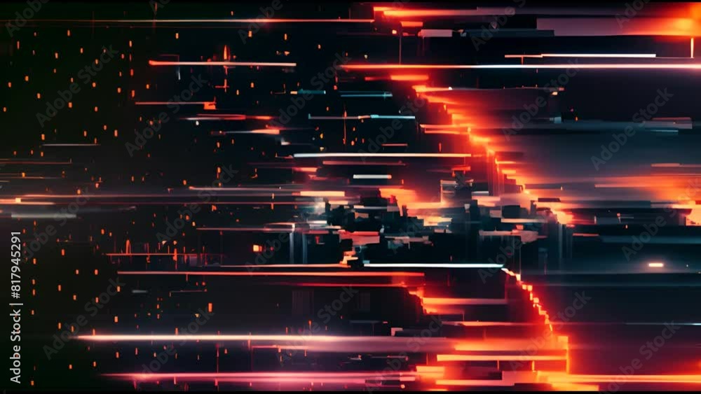 Leinwandbilder There is no signal and static color noise in the animation video background