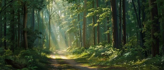 Road winding through forest