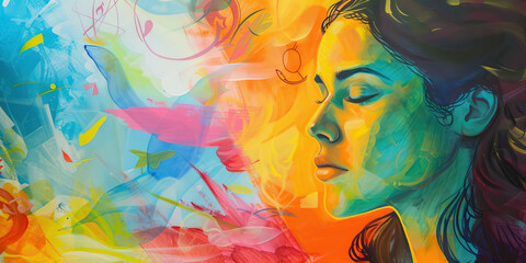 A Vivid Canvas Reflecting a Woman's Struggle with Addiction and Her Path Towards Hope and Reclamation