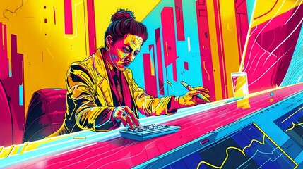 Finance industry professional preparing financial reports with charts and spreadsheets