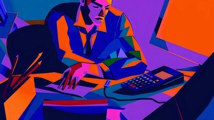 Fototapeta premium Accounting & Finance professional analyzing financial data and preparing reports