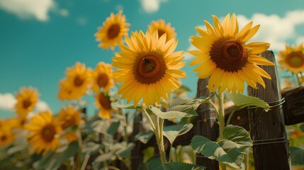 Obraz premium Sunny sunflower field