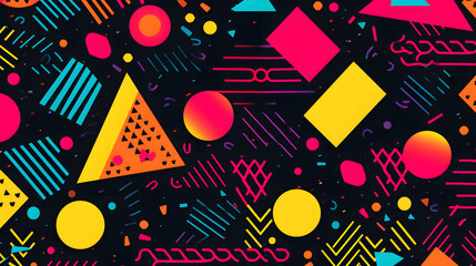 retro style 80's geometric design vector pattern geometric shapes design poster background