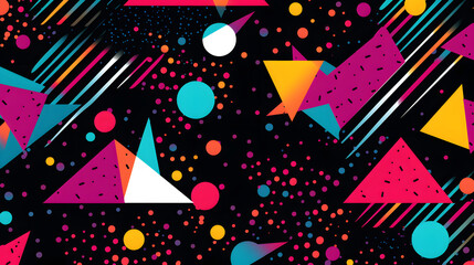 retro style 80's geometric design vector pattern geometric shapes design poster background