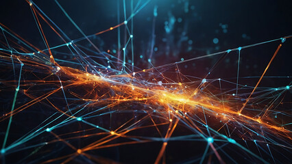 network data node illustration with technology