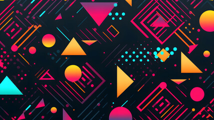 retro style 80's geometric design vector pattern geometric shapes design poster background