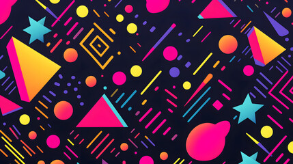 retro style 80's geometric design vector pattern geometric shapes design poster background