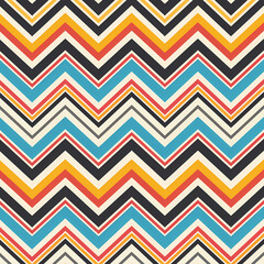 Chevron, Zig-Zag Tileable seamless pattern with bright colors