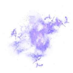 PNG blue watercolor galaxy with stary splash transparent background clipart