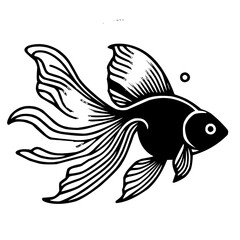 fish on a black background