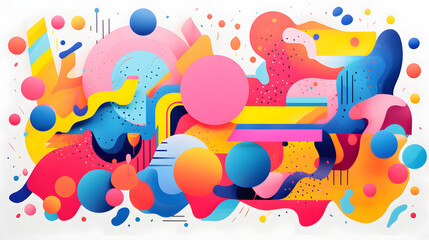 retro style 90's colorful geometric design vector pattern design poster background