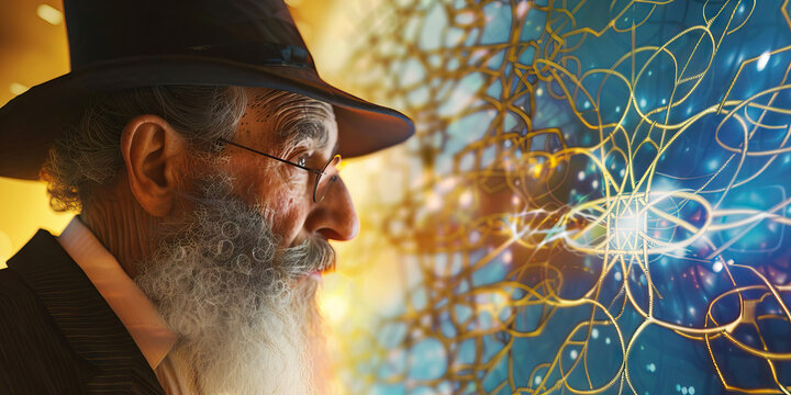 A Kabbalistic rabbi, delving deep into the mystical secrets of the Tree of Life.